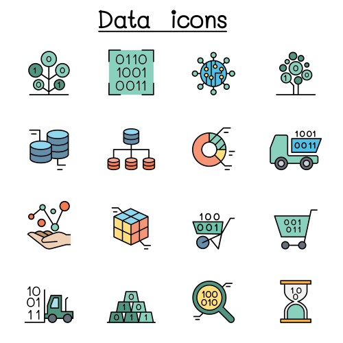 Database data diagram chart and graph vector image