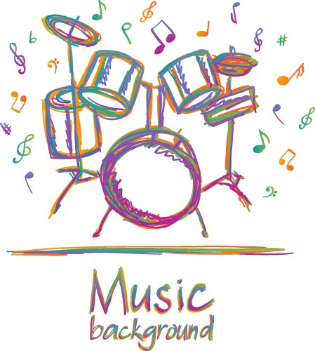 Little boy playing drums Royalty Free Vector Image