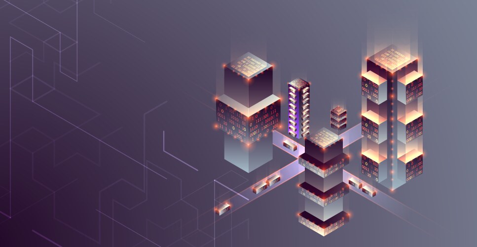 Smart industry isometric concept Royalty Free Vector Image
