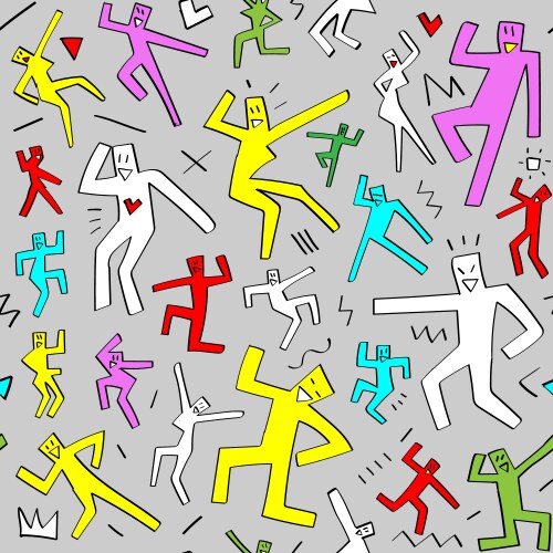 dancing people seamless background design vector image vector image