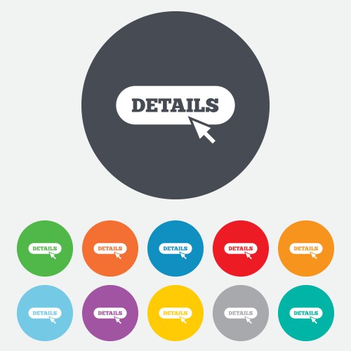 Details with cursor pointer icon more symbol vektorbild