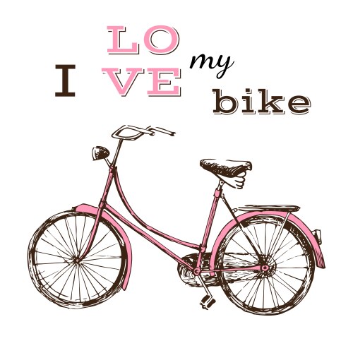 Poster with hand drawn bicycle Vector Image
