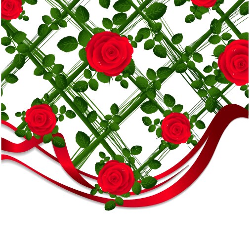 Red roses round shape frame and border Royalty Free Vector