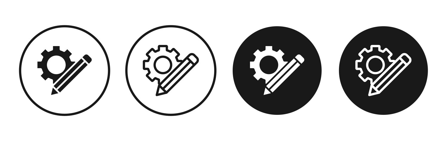 Customize settings icon set black filled Vector Image