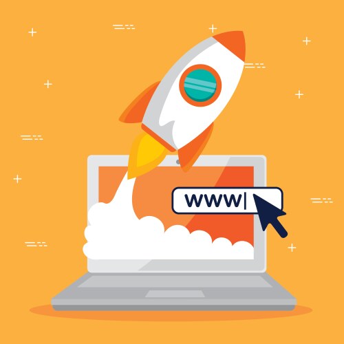 Laptop with arrow pointer mouse cursor vector image
