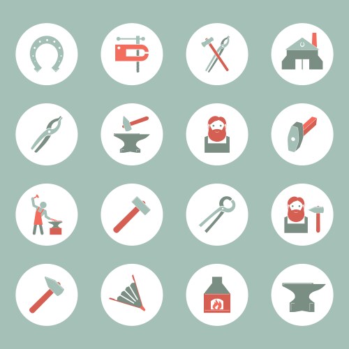Blacksmith forging metal fence forged grid icon Vector Image