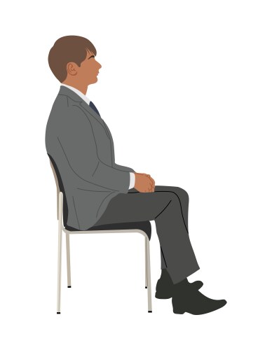 businessman sitting on the office chair side view vector image