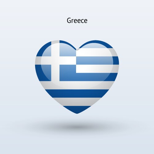 Greece Heart Flag Icon Vector Image