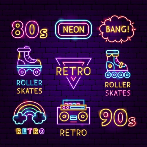 Bang neon label Royalty Free Vector Image - VectorStock