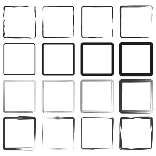 Abstract square frames hand drawn border minimal vector image
