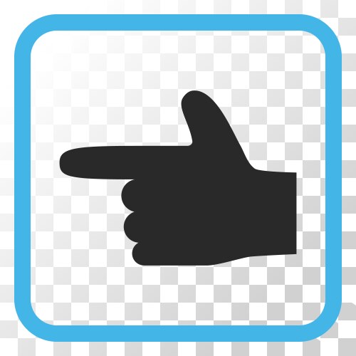 Hand pointer left icon in a frame vector image