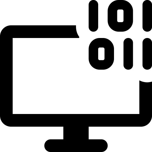 Showing data in binary format on monitor vector image