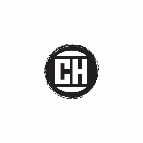 Ch logo initial letter monogram with abstract Vector Image
