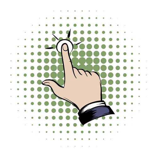 Click hand icon cartoon Royalty Free Vector Image