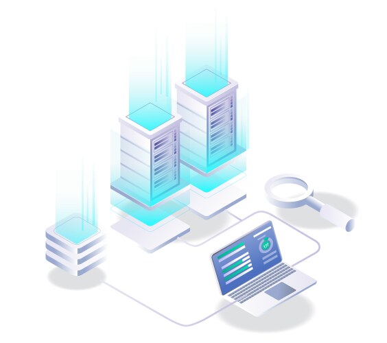 Computer server and hosting or ftp developer vector image