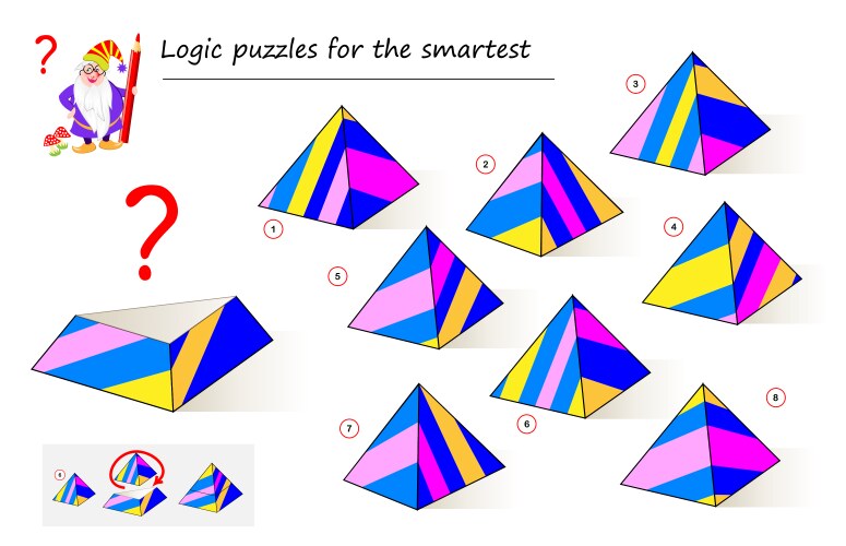 Logic puzzle game for smartest need to find vector image