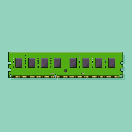 Ram memory icon with outline for design element vector image