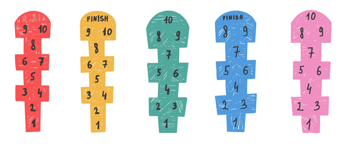 Chalk Hopscotch Kids Vector Image