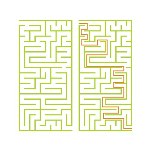 Black rectangular labyrinth with an input vector image