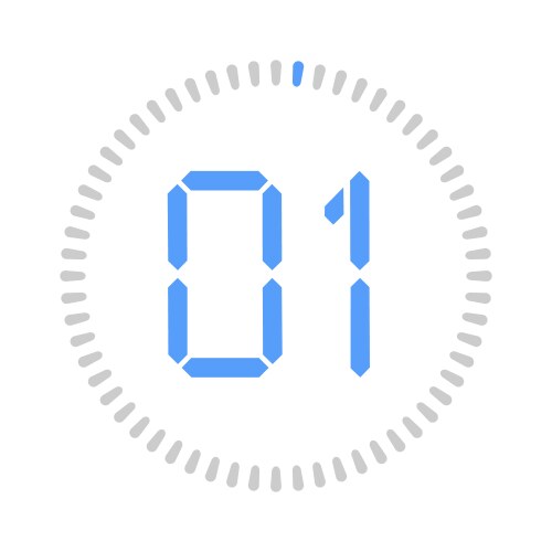Digital clock countdown time timer vector image