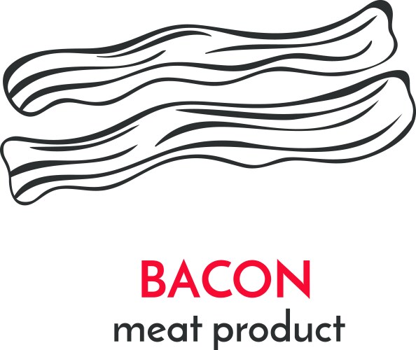 hand drawn bacon icon vector