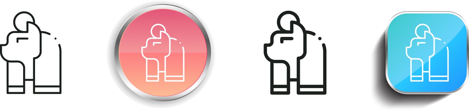 Bastet icon thin linear regular and button style vector image