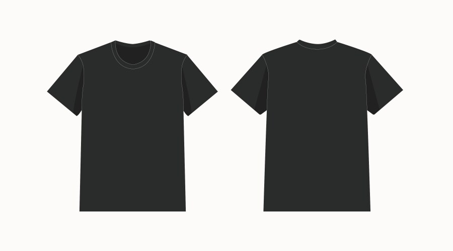 blank black t-shirt template vector