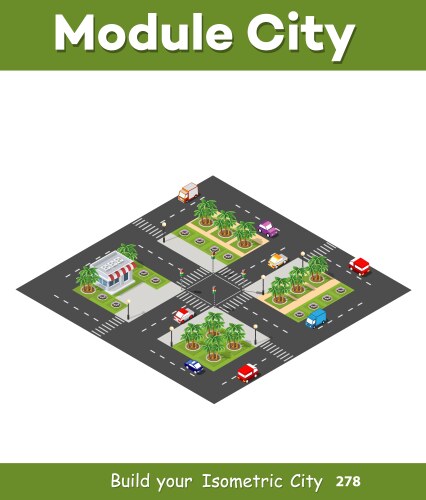 Four-way intersection Royalty Free Vector Image