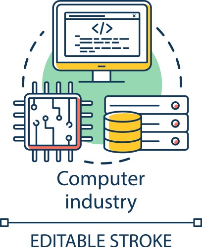 Computer Hardware &amp; Software Icon Vector Image