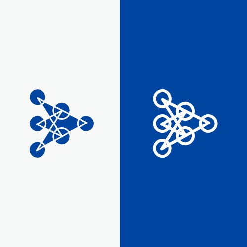 Learning deep algorithm data line and glyph solid vector image