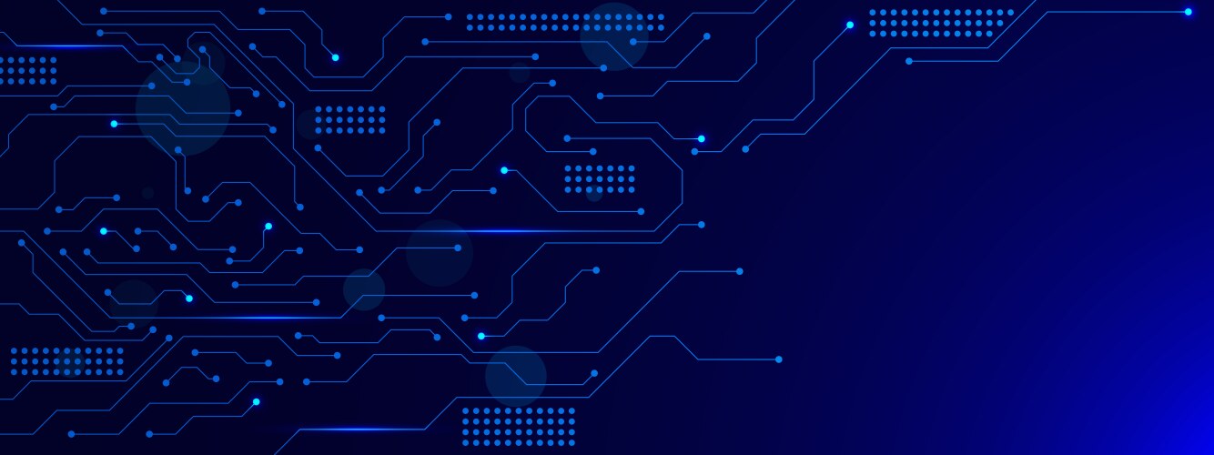 Abstract circuit board and connecting dots lines vector image