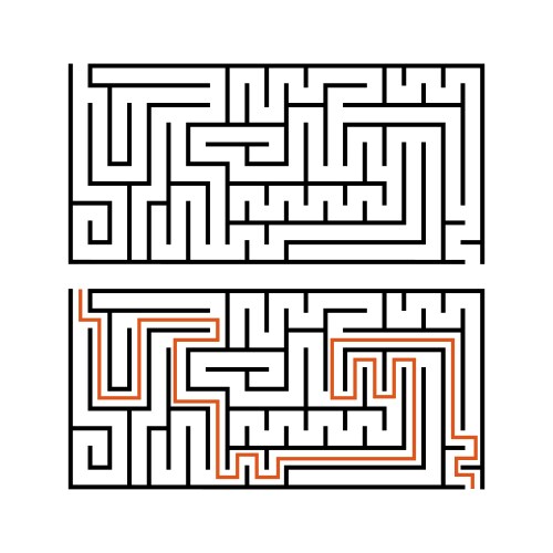 Black rectangular labyrinth with an input vector image