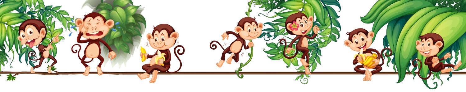 Monkey Rope Cartoon Vector Images (77)