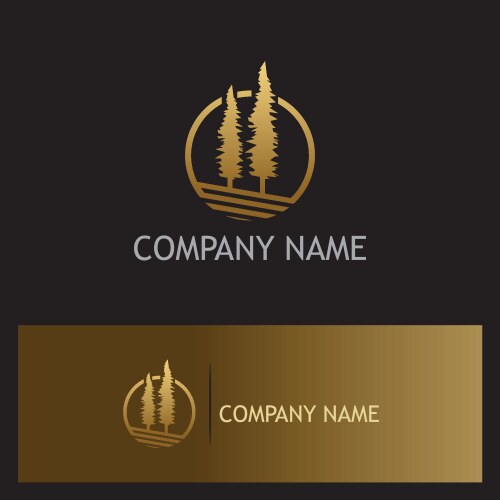 Gold tree nature logo Royalty Free Vector Image