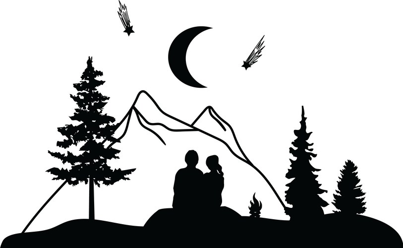 Romantic Camping Couple Vector Image