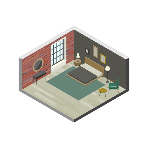 Bunk bed isometric perspective view Royalty Free Vector