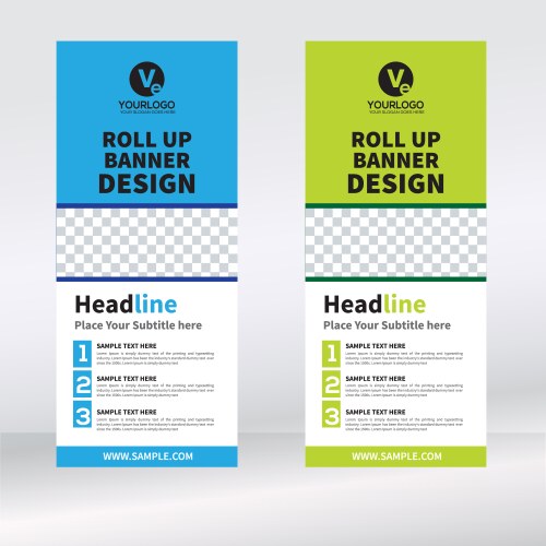 Construction roll up banner design template Vector Image