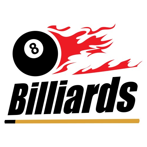 Billiard 9 ball flame badge Royalty Free Vector Image