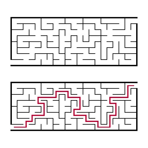 Black rectangular labyrinth with an input vector image