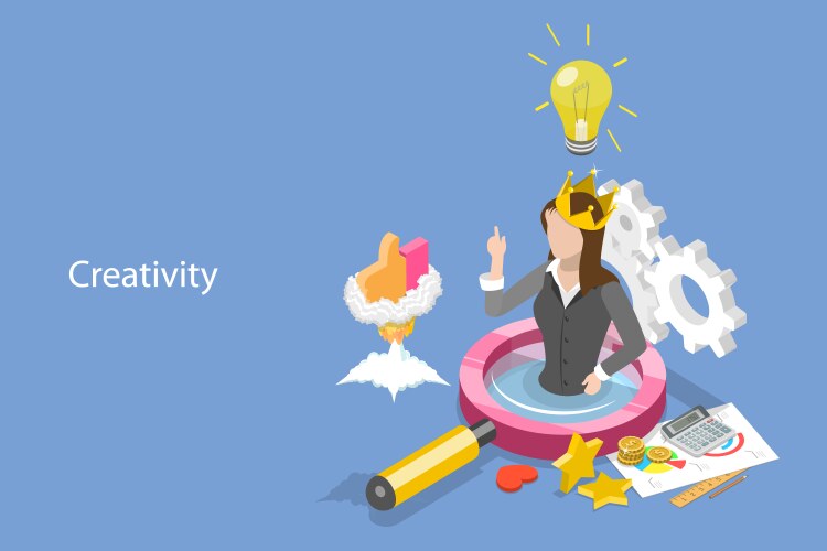 3d isometric flat conceptual Royalty Free Vector Image