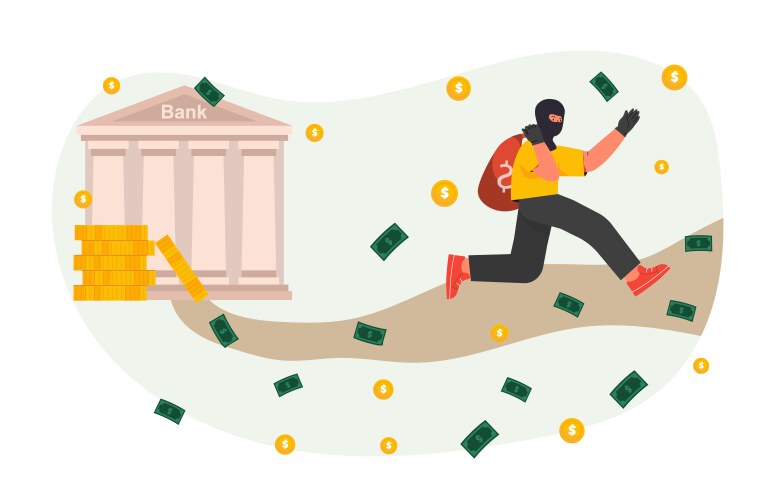 Bank robbery concept vector image