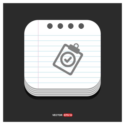 Check list icon gray on notepad style vector image