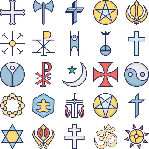 religious icons set every single icon can vector image