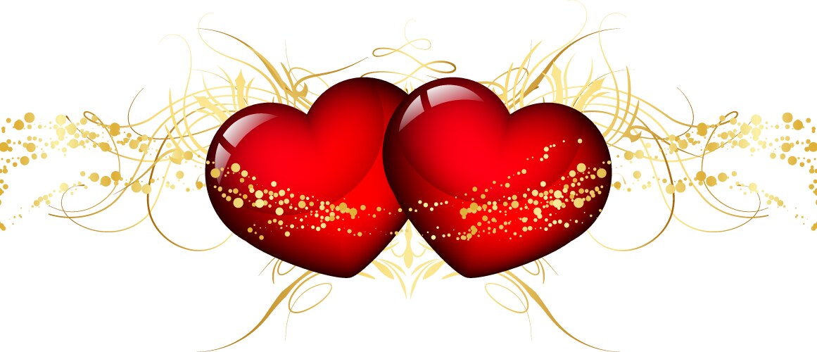 Two red hearts Royalty Free Vector Image - VectorStock