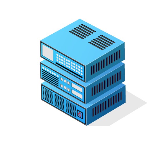 Network server rack isometric 3d icon Royalty Free Vector