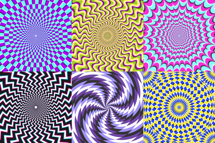 Psychedelic spiral optical delusion vector image