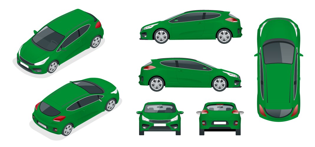 Sportcar or hatchback vehicle suv car set vector image