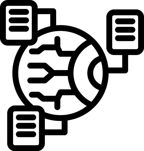 Artificial intelligence is processing data from vector image