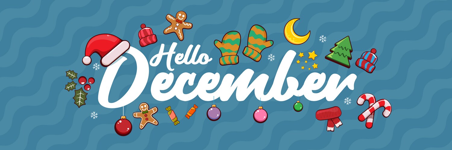 Hello december banner design template with santa – Royalty-Free Vector ...