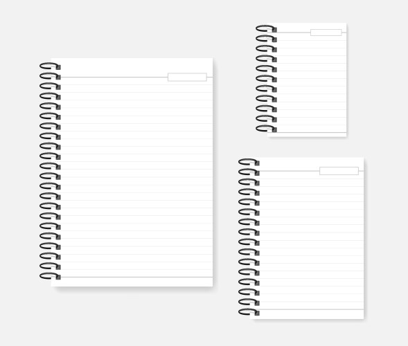 Wire ring bound lined notebook with empty date vector image